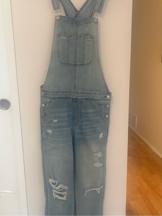 American Eagle Outfitters Denim - American Eagle Outfitters Light Blue Distressed Denim Overalls